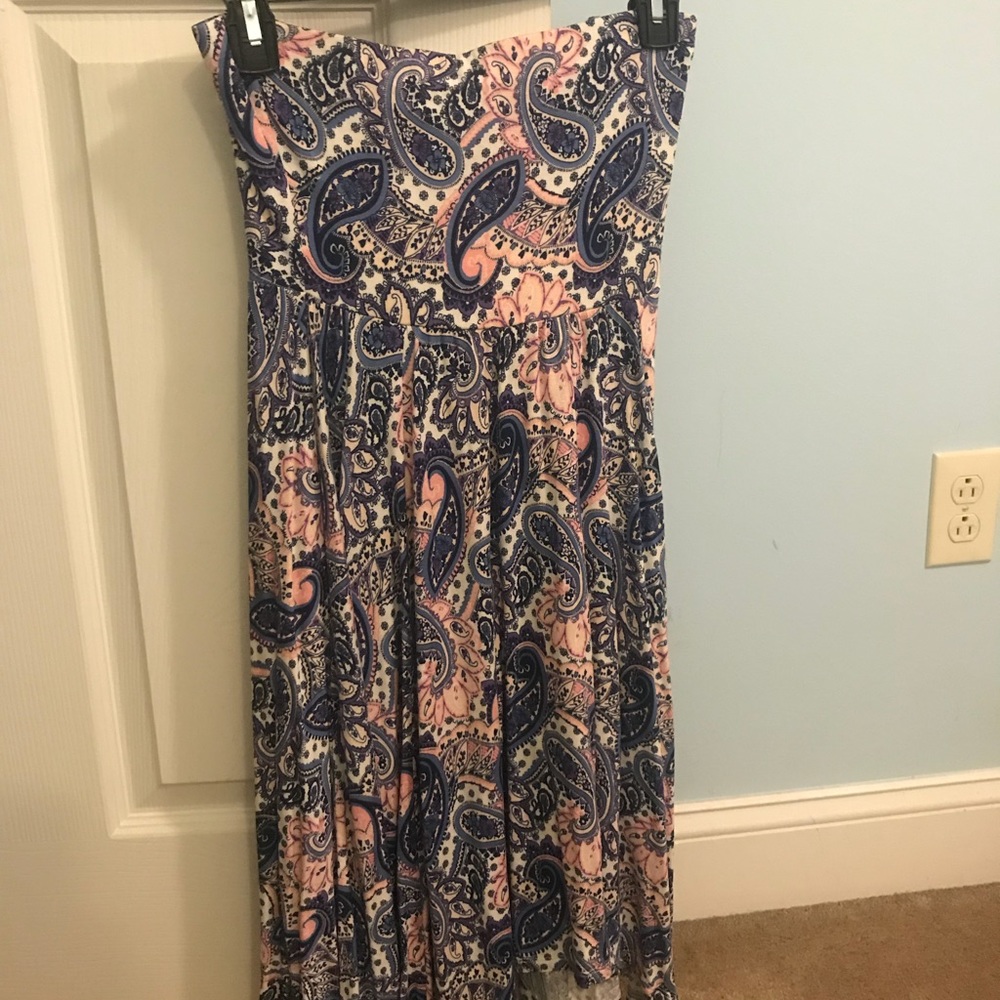 Express Paisley strapless dress